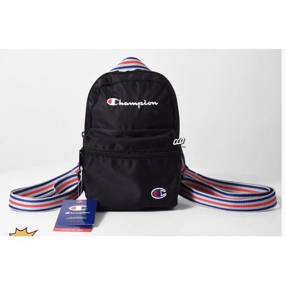 Champion Handbags - Champion Mini Backpack Convertible Qualifier USA Black Travel School Adu…